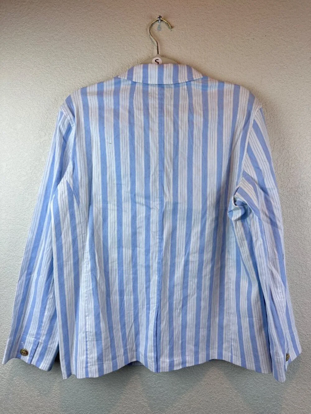 J. Crew Blue and White Striped Linen-Blend Blazer - Picture 9 of 10